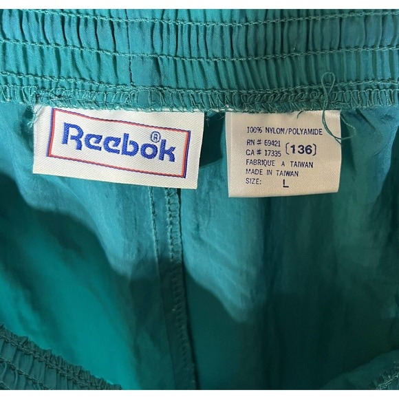 Vintage‎ Reebok Pull On Ankle Zip Jogger Track Pants Size Large Teal Pockets - Picture 3 of 16